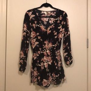 Beautiful black and pink floral romper